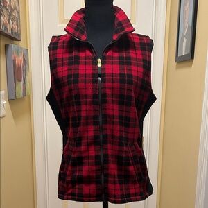 Chaps Red and Black Checkered Vest